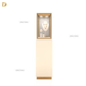 Custom Luxury Tall Pedestal Jewellery Display Case