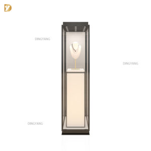 Custom Tall Vertical Jewelry Display Case with Built-in LED