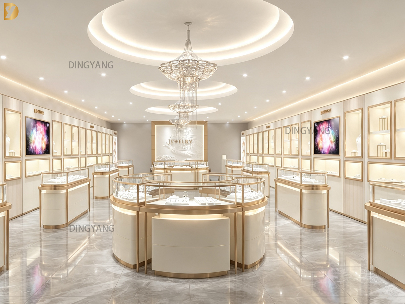 DINGYANG Luxury Full-Set Jewelry Showcase Store Solution